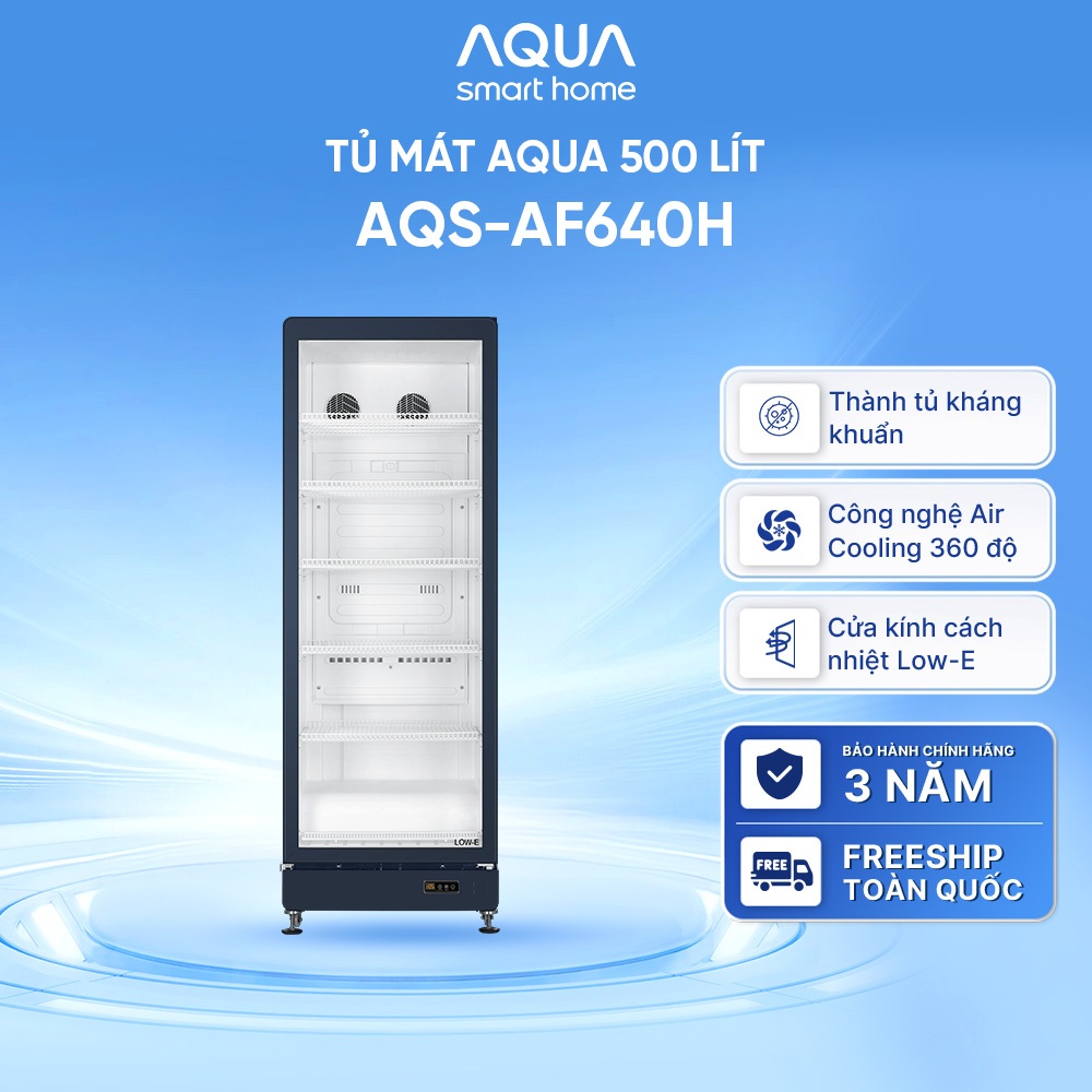 [SẢN PHẨM MỚI 2025] Tủ mát AQUA 500 lít AQS-AF640H - Làm lạnh 360 độ - 6 ngăn mát - Freeship