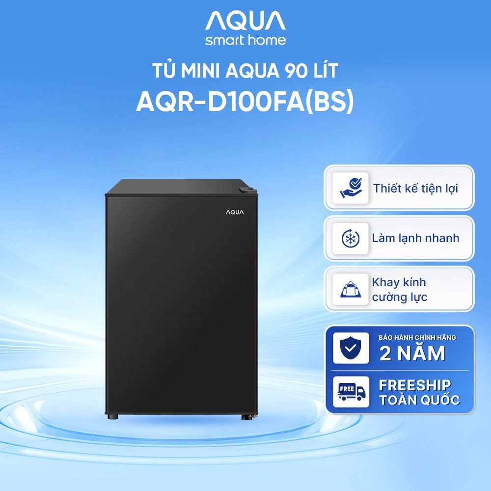 [SẢN PHẨM MỚI] Tủ lạnh mini Aqua 90 lít AQR-D100FA(BS) - Freeship toàn quốc - Bảo hành tận nhà