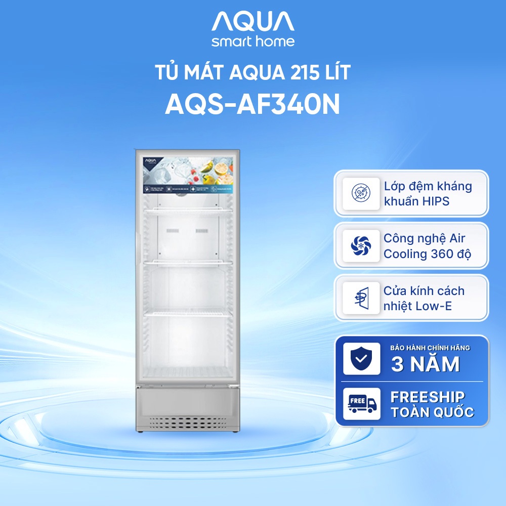 Tủ mát Aqua 215 Lít AQS-AF340N - Hàng chính hãng