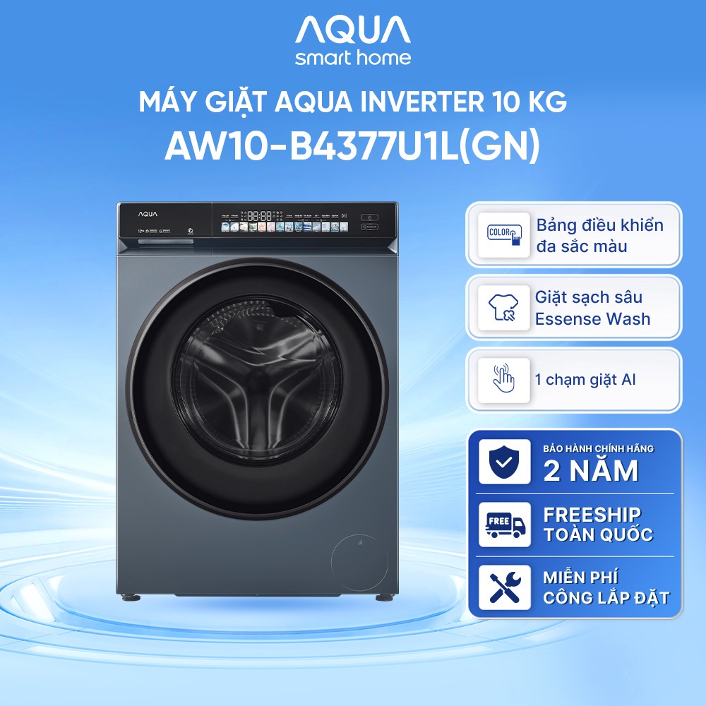 [SẢN PHẨM MỚI] Máy giặt cửa trước inverter 10kg AW10-B4377U1L(GN) - Hỗ trợ lắp đặt - Bảo hành 2 năm - Color AI 7