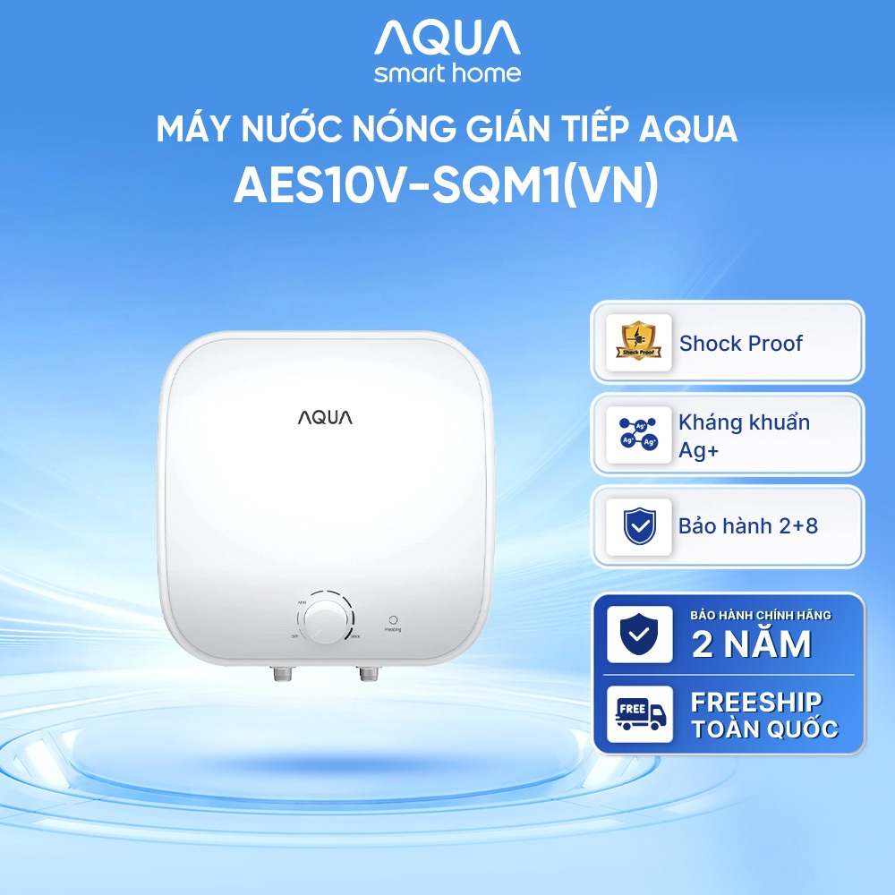 [SALE] Máy Nước Nóng Gián Tiếp Aqua AES10V-SQM1(VN) - Freeship toàn quốc