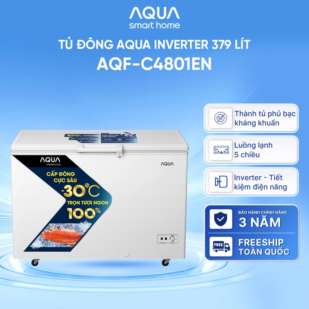 Tủ đông Aqua Inverter 379 Lít AQF-C4801EN - Hàng chính hãng