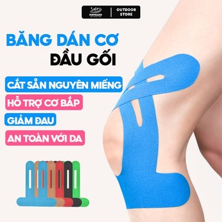 Băng dán cơ thể thao đầu gối cắt sẵn chạy bộ trail leo núi đá bóng hỗ trợ giảm căng cơ hồi phục chấn thương