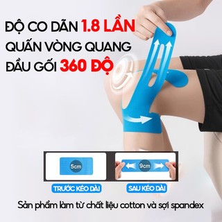 Băng dán cơ thể thao đầu gối cắt sẵn chạy bộ trail leo núi đá bóng hỗ trợ giảm căng cơ hồi phục chấn thương