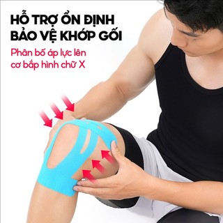 Băng dán cơ thể thao đầu gối cắt sẵn chạy bộ trail leo núi đá bóng hỗ trợ giảm căng cơ hồi phục chấn thương