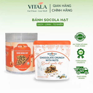 Bánh Socola Hạt, 4 loại hạt Mix chocolate Túi 150g/Hũ 140g Vitala F&B Healthy Ăn Vặt Ít Béo