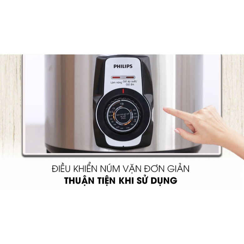 Nồi áp suất cơ Philips HD2103/66 5L - 900W - 14 chế độ nấu - Bảo hành chính hãng 24 tháng
