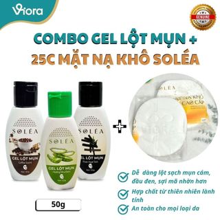 (COMBO SẠCH MỤN) Mặt Nạ Giấy 25c + Gel Lột Mụn Đầu Đen 50g Nhà SOLÉA - Dễ Dàng Lấy Sạch Mụn, Bụi Bẩn
