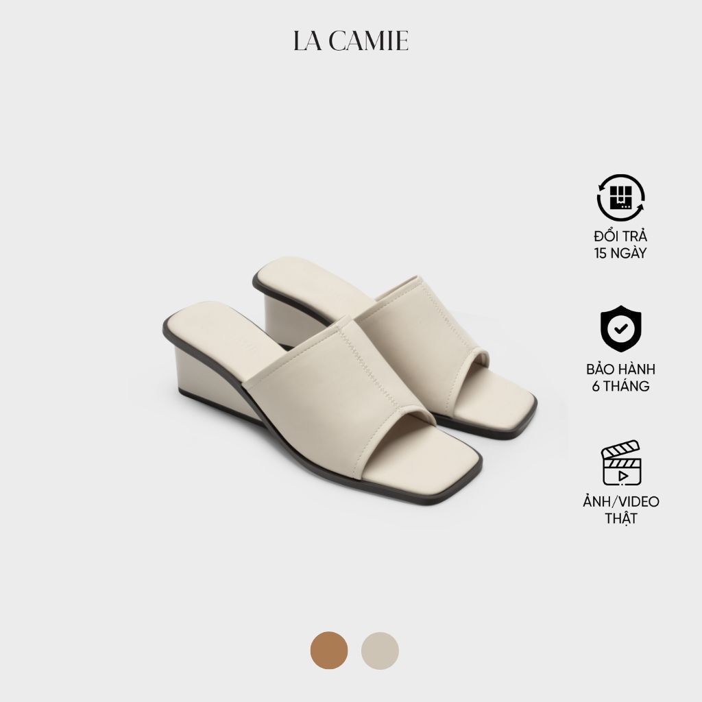 Dép xuồng cao chất liệu Da Microfiber với thiết kế cao cấp mền mại thương hiệu La Camie DX6B0143