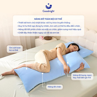 Gối Ôm Điều Hòa Mùa Hè Cho Mẹ Bầu Vua Nệm Goodnight Poppy, Gối Bông Và Vỏ Gối Cooling Mềm Mát Lạnh