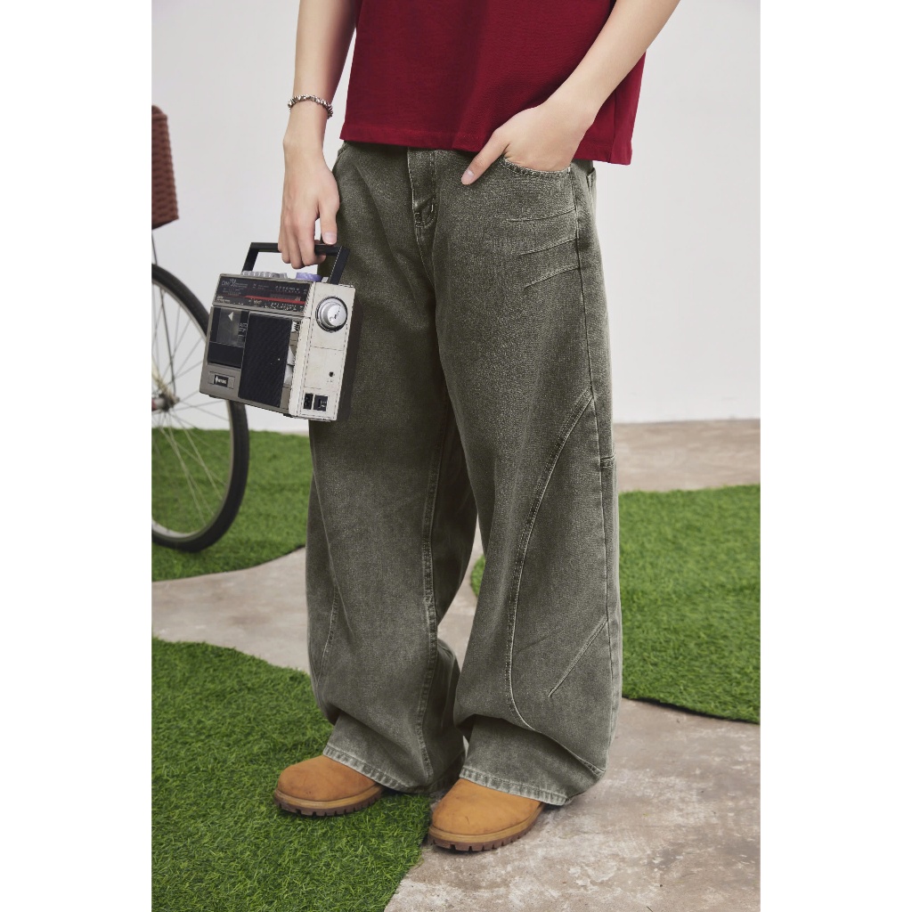 Quần Jean Nam Nữ YOGRAM Wash Dáng Đứng Ống Rộng Thời Trang Năng Động SECODEE