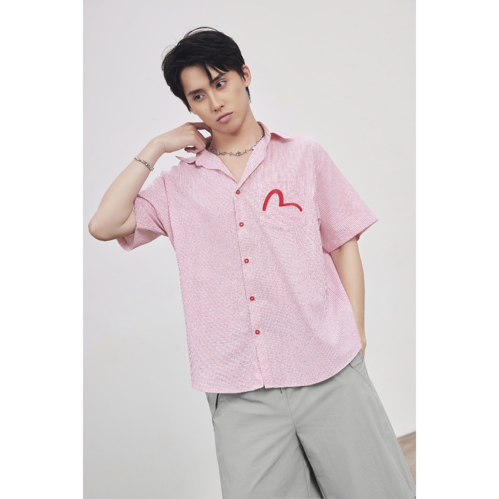 Áo Sơ Mi RAISON Tay Ngắn Unisex Nam Nữ Form Rộng Thời Trang Secodee