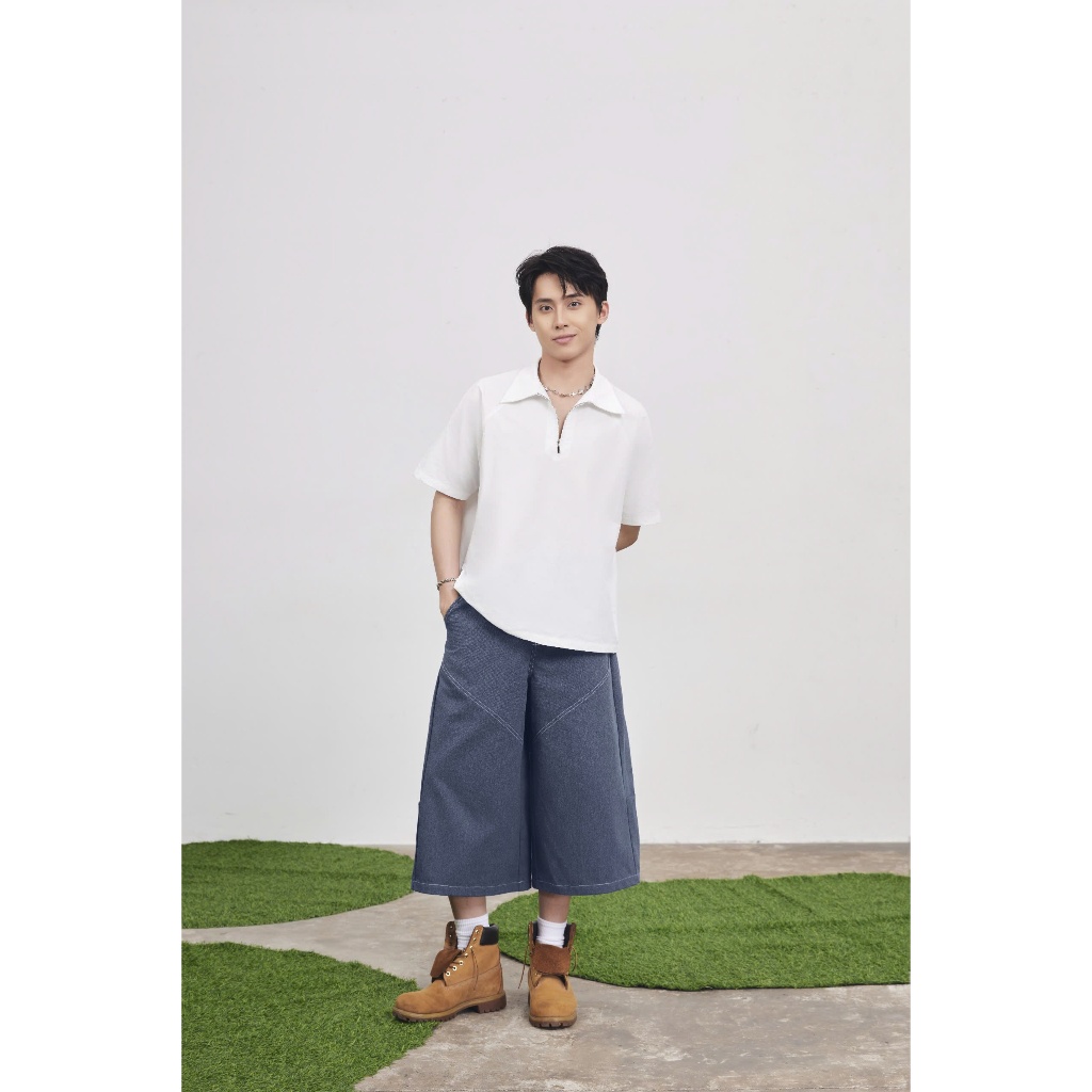 Áo Thun ZAUBER Cổ Polo Phối Khóa Kéo Unisex Trẻ Trung Secodee