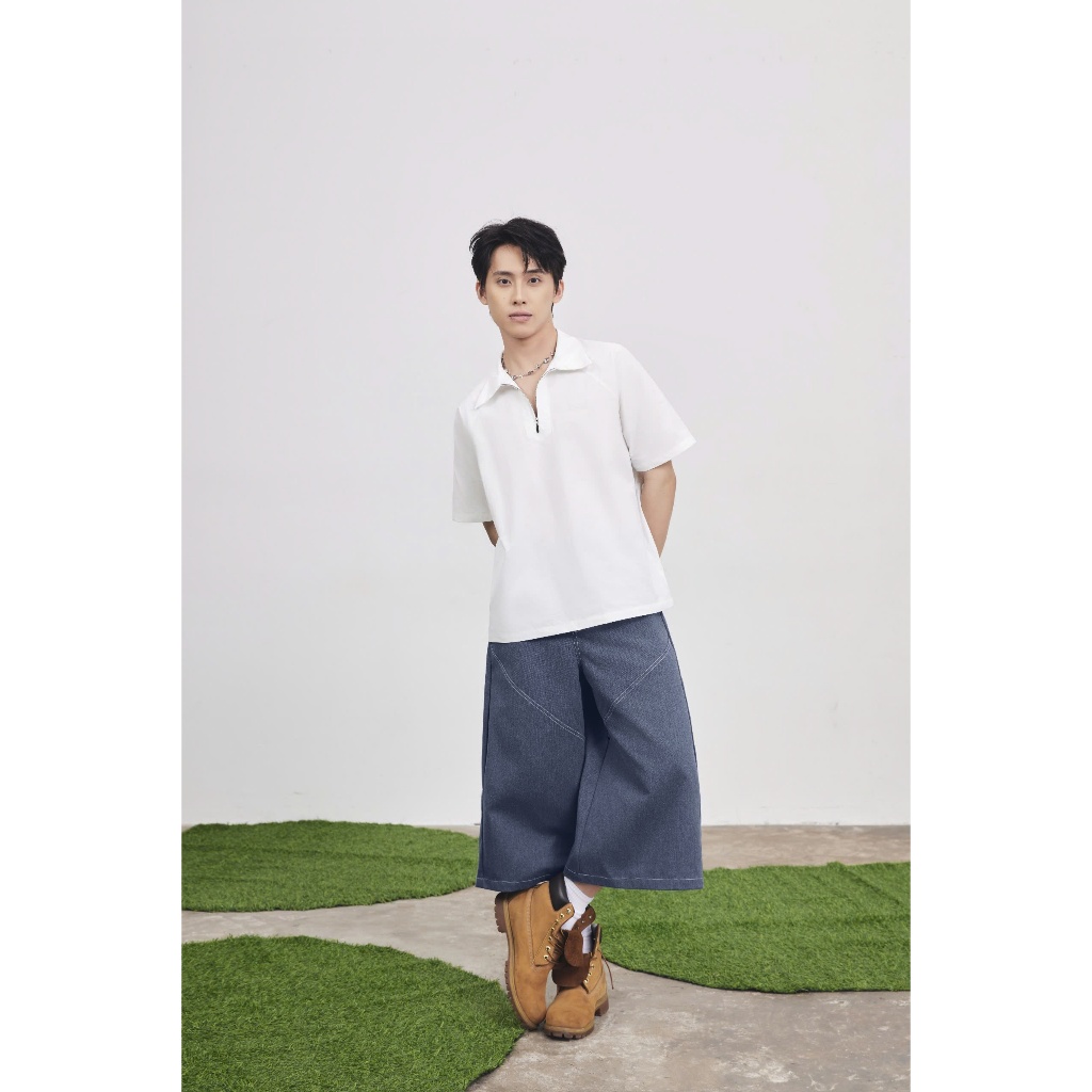Áo Thun ZAUBER Cổ Polo Phối Khóa Kéo Unisex Trẻ Trung Secodee