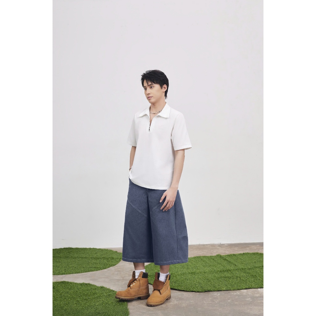 Áo Thun ZAUBER Cổ Polo Phối Khóa Kéo Unisex Trẻ Trung Secodee