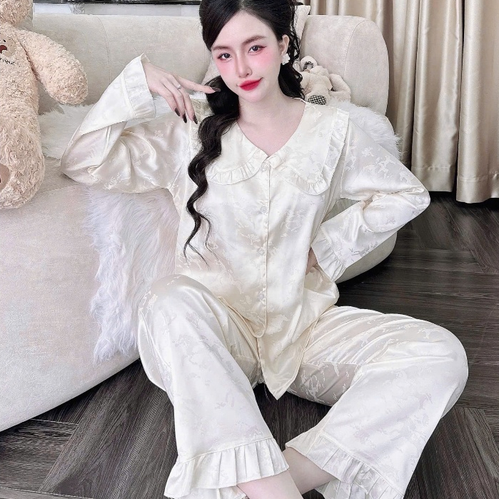 Đồ ngủ dễ thương,đồ bộ nữ đồ mặc nhà, set nữ pijama lụa mềm mịn mát họa tiết ngựa ẩn siêu sang[270].