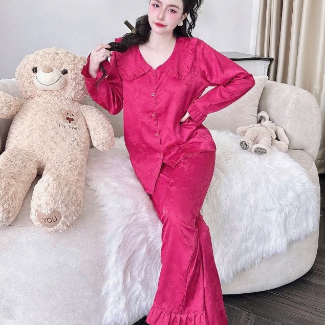 Đồ ngủ dễ thương,đồ bộ nữ đồ mặc nhà, set nữ pijama lụa mềm mịn mát họa tiết ngựa ẩn siêu sang[270].