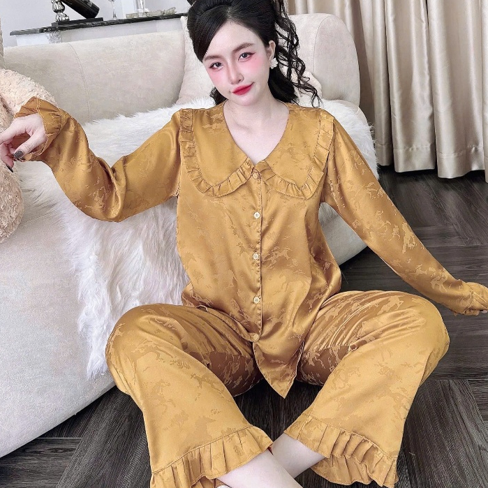 Đồ ngủ dễ thương,đồ bộ nữ đồ mặc nhà, set nữ pijama lụa mềm mịn mát họa tiết ngựa ẩn siêu sang[270].