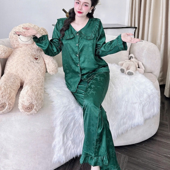 Đồ ngủ dễ thương,đồ bộ nữ đồ mặc nhà, set nữ pijama lụa mềm mịn mát họa tiết ngựa ẩn siêu sang[270].
