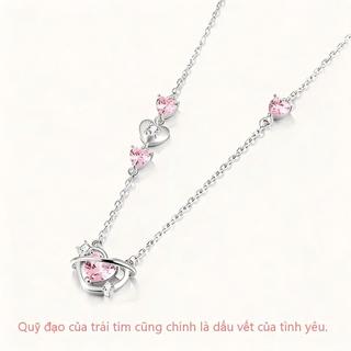 【Trendy】Vòng Cổ Trái Tim Vô Cực - Mặt Vòng Hình Học Lấp Lánh - Phong Cách Hàn Quốc Ngọt Ngào Cho Nữ