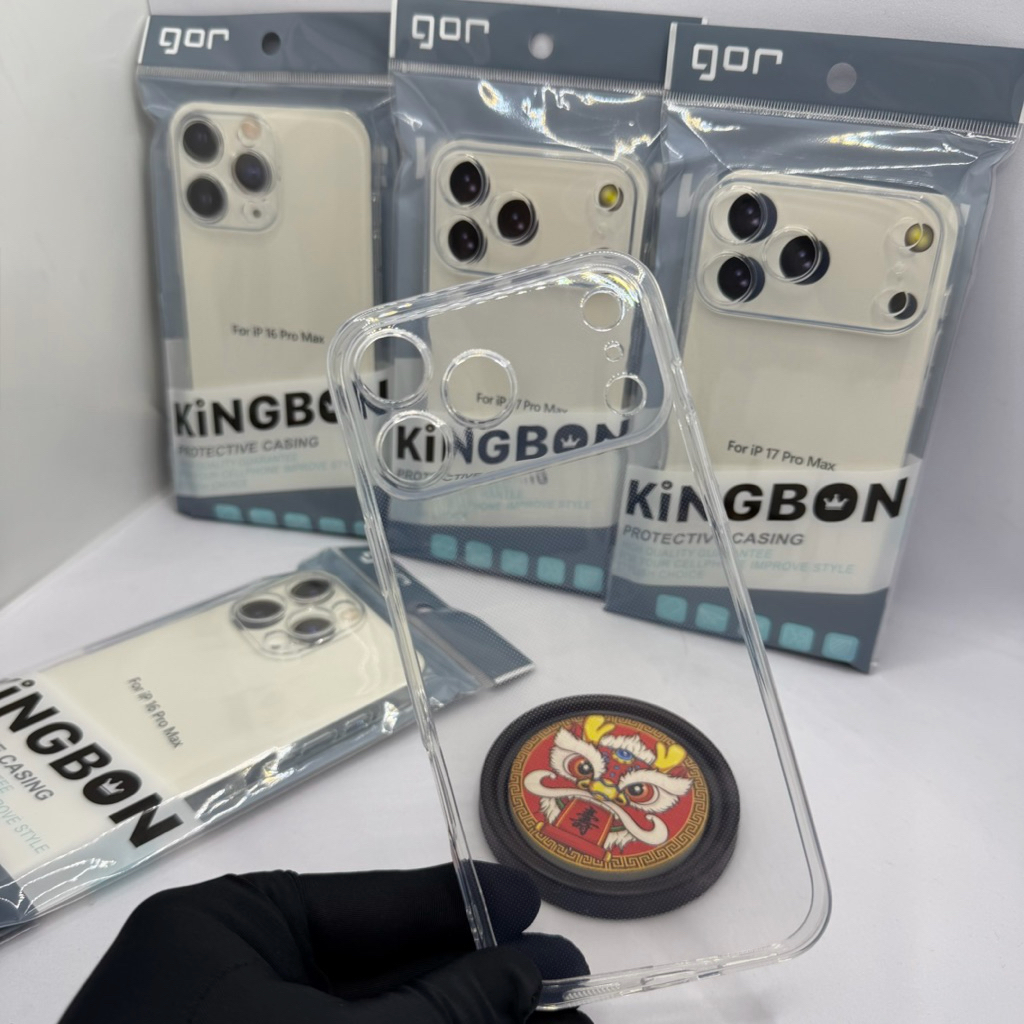Ốp Lưng KiNGBON Silicon Dẻo Trong Suốt Có Bảo Vệ Camera cho iPhone 11 đến 17 Pro Max