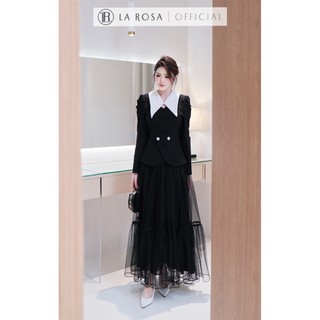 Set Đồ Nữ Sang Trọng, Thanh Lịch LAROSA Áo Sơ Mi Peplum Dài Tay Phối Chân Váy Dài Mặc Dự Tiệc, Công Sở,...A1054+CV1039