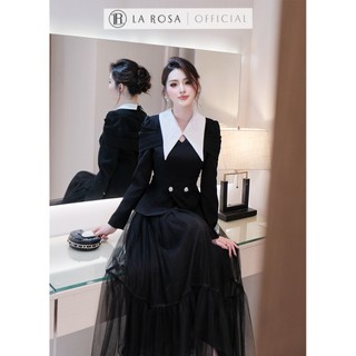 Set Đồ Nữ Sang Trọng, Thanh Lịch LAROSA Áo Sơ Mi Peplum Dài Tay Phối Chân Váy Dài Mặc Dự Tiệc, Công Sở,...A1054+CV1039