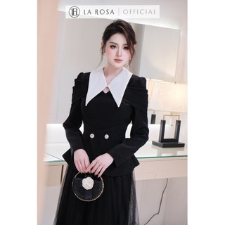 Set Đồ Nữ Sang Trọng, Thanh Lịch LAROSA Áo Sơ Mi Peplum Dài Tay Phối Chân Váy Dài Mặc Dự Tiệc, Công Sở,...A1054+CV1039