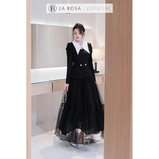 Set Đồ Nữ Sang Trọng, Thanh Lịch LAROSA Áo Sơ Mi Peplum Dài Tay Phối Chân Váy Dài Mặc Dự Tiệc, Công Sở,...A1054+CV1039