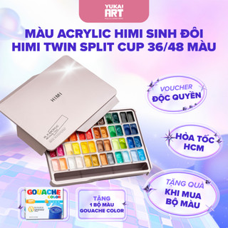 [HỎA TỐC HCM] Bộ màu Acrylic Himi sinh đôi 36/48 (Tặng giấy)