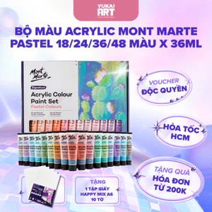 Màu Acrylic Tông Màu Pastel Mont Marte - Bộ 12/18/24/36/48 Màu x 36ML