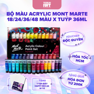 [Hỏa tốc HCM]  Bộ Màu Acrylic Cao Cấp Mont Marte Signature 18/24/36/48 Màu x Tuýp 36ml
