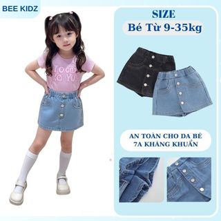 Chân Váy Bò Cho Bé , Chân Váy Giả Quần Cho Bé Gái Thiết Kế Thanh Lịch Chất Liệu Jean Mềm