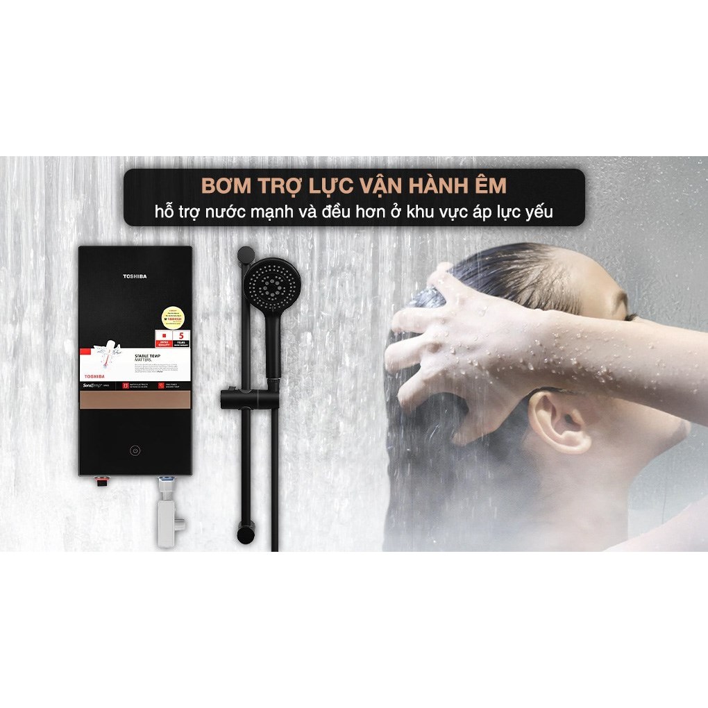 [Shopee Lắp đặt 0Đ HCM/HN] Máy Nước Nóng Trực Tiếp Toshiba TWH-45EMC1PVN(K)-KB - Bơm DC - Bảo hành chính hãng 24 tháng