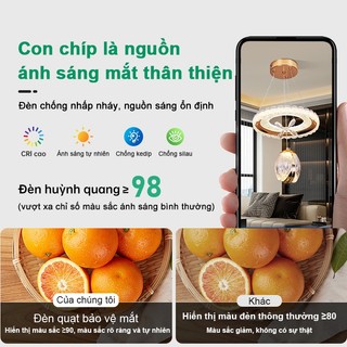 Đèn ốp trầnGOGEOUS Đèn mâm có khiển từ xa thay đổi chế độ màu ánh sáng,phù hợp phòng khách hoặc ngủ