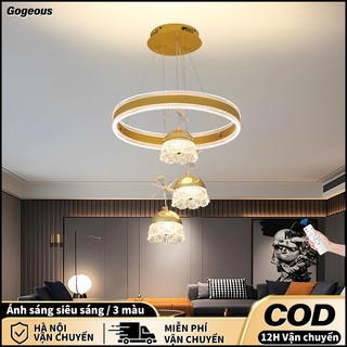 Đèn ốp trầnGOGEOUS Đèn mâm có khiển từ xa thay đổi chế độ màu ánh sáng,phù hợp phòng khách hoặc ngủ