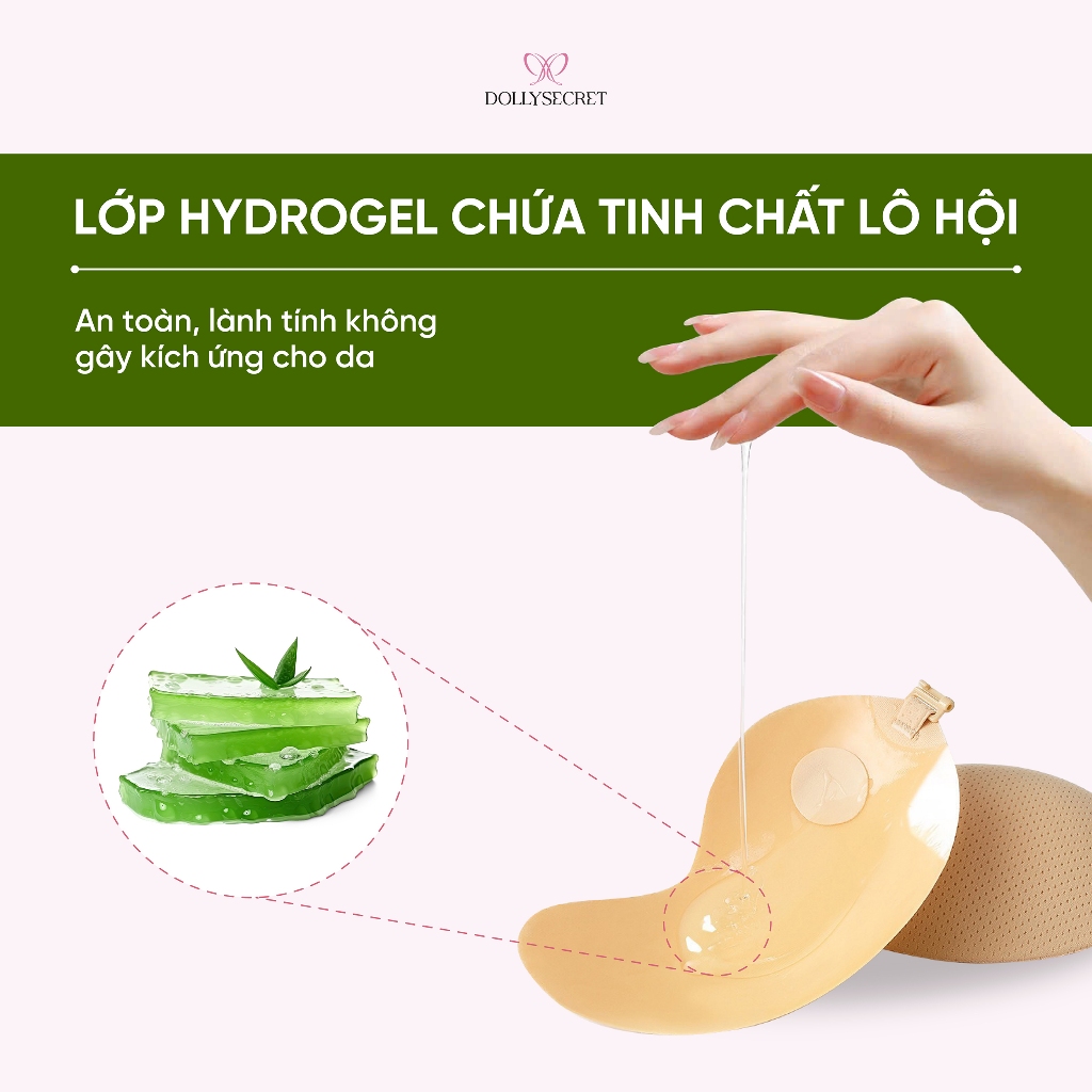 Áo Dán Ngực Tạo Khe Dáng Xoài DOLLY SECRET Áo Dán Nâng Ngực Chống Tụt Tái Sử Dụng Nhiều Lần