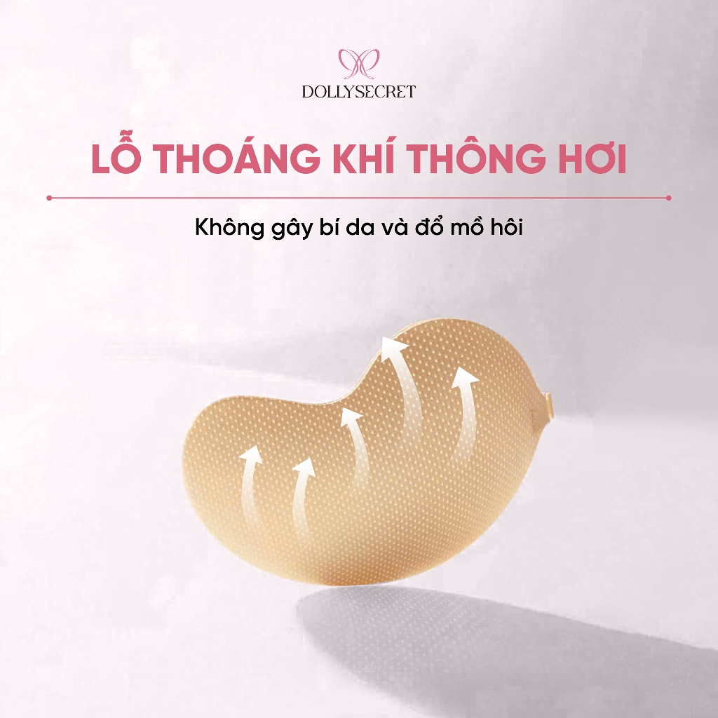 Áo Dán Ngực Tạo Khe Dáng Xoài DOLLY SECRET Áo Dán Nâng Ngực Chống Tụt Tái Sử Dụng Nhiều Lần