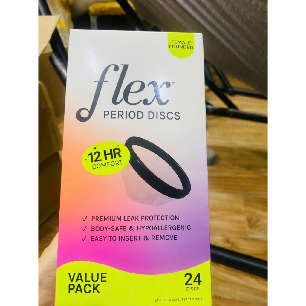 Băng vệ sinh Flex Period Discs, dùng một lần,sử dụng được 12 giờ, 24 chiếc