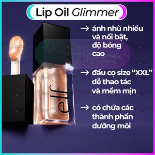 Son Bóng ELF, Son Bóng Có Nhũ Giúp Căng Môi Glow Reviver Lip Oil, Plumping Lip Oil, Lip Oil Glimmer.