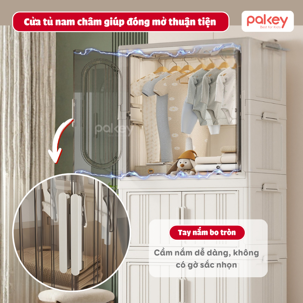 [HỎA TỐC] Tủ Nhựa Gấp Gọn Có Ngăn Treo Kính Trong Hiện Đại, Tủ Đựng Đồ Đa Năng Có Kèm Bánh Xe Di Chuyển Tiện Lợi