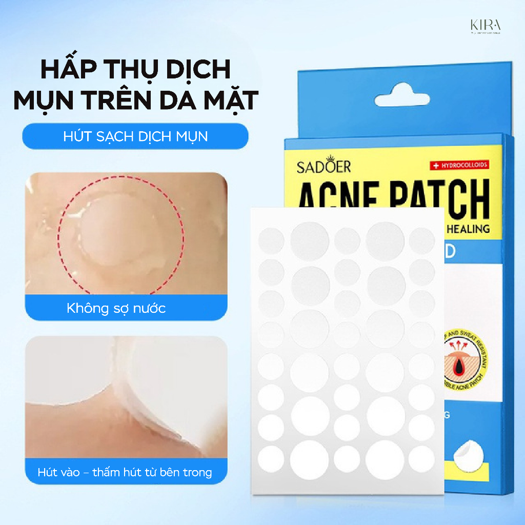 Miếng dán mụn kiêm che phủ khuyết điểm SADOER giúp che mụn tự nhiên và thẩm mỹ.