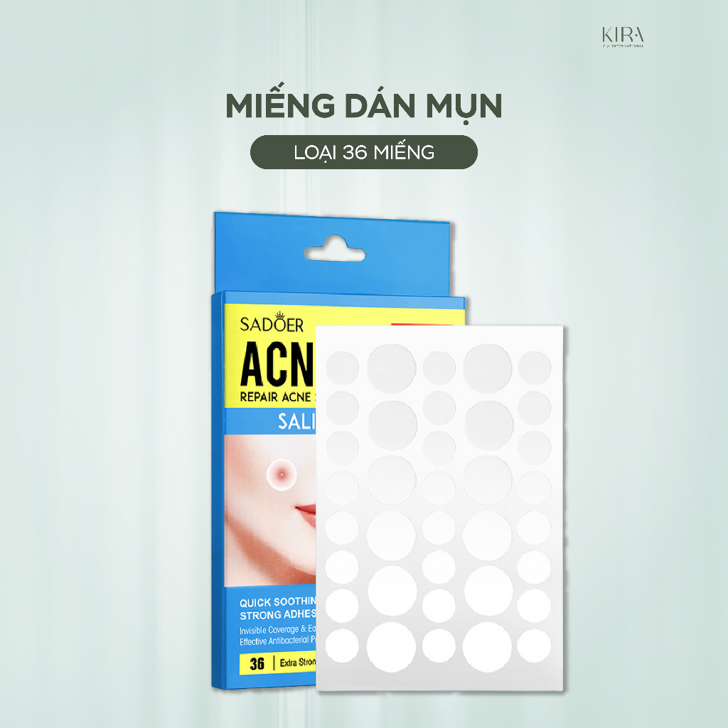 Miếng dán mụn kiêm che phủ khuyết điểm SADOER giúp che mụn tự nhiên và thẩm mỹ.