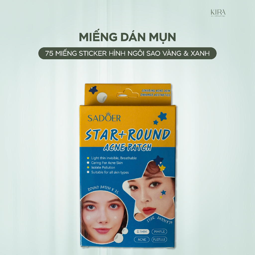 Miếng dán mụn kiêm che phủ khuyết điểm SADOER giúp che mụn tự nhiên và thẩm mỹ.