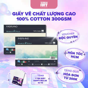 Giấy vẽ hạng họa sĩ - Fabriano Marco Polo 100% cotton