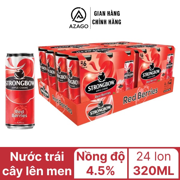 CONBO 06 lon 320ml Strongbow thơm và lựu / táo / dâu / dâu đen - AZAGO ...