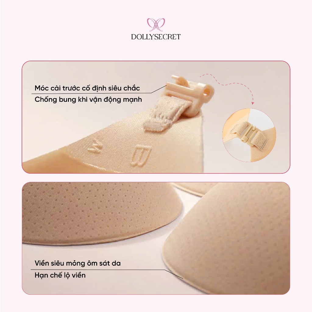 Áo Dán Ngực Siêu Dính Tạo Khe DOLLY SECRET Chống Tụt Hydrogel Lô Hội Tái Sử Dụng Nhiều Lần