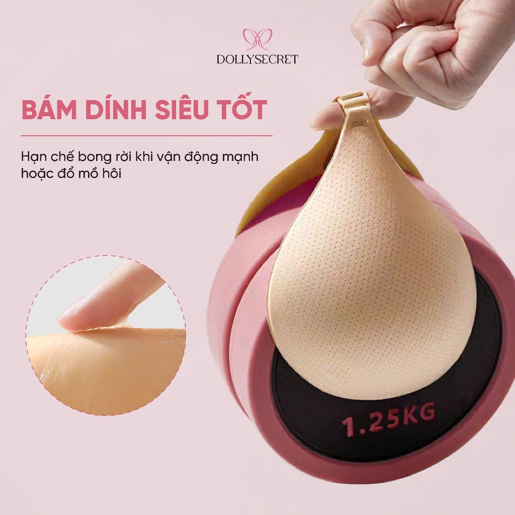Áo Dán Ngực Siêu Dính Tạo Khe DOLLY SECRET Chống Tụt Hydrogel Lô Hội Tái Sử Dụng Nhiều Lần