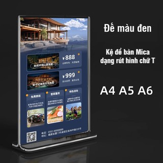 Kệ Mica Để Bàn Quán Cà Phê – Bảng Menu Mica Trong Suốt Nhiều Kích Thước A4 A5 A6, Dễ Thay Menu Giấy, Dễ Vệ Sinh