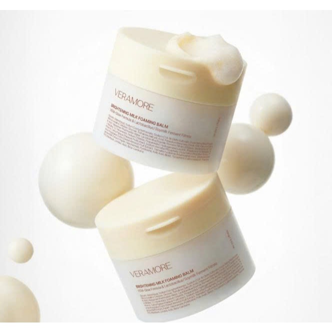 A63_ Sáp tẩy trang kiêm sữa rửa mặt dạng sữa Veramore Brightening Milk Foaming Balm 100g